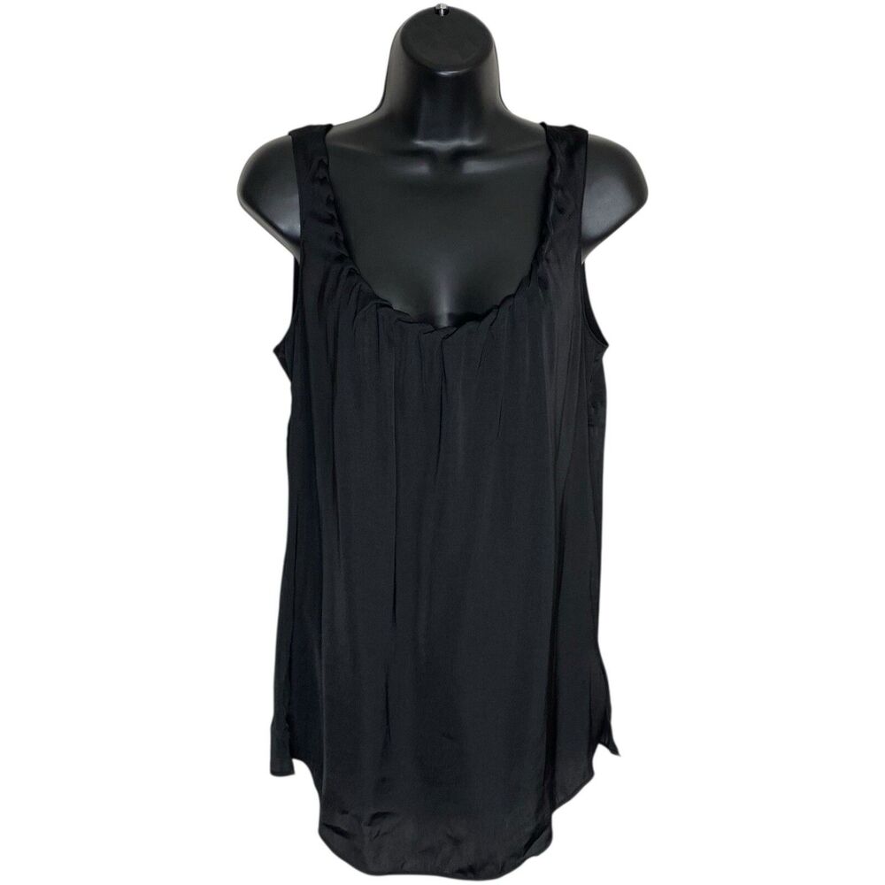 NWT Tahari Tank Top Womens Small Sleeveless Black Scoop Neck Minimalist Capsule